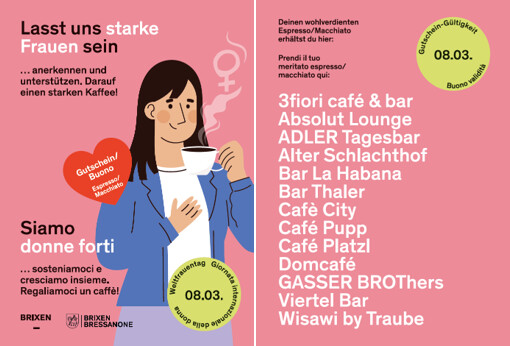 Giornata Internazionale della Donna a Bressanone: un piccolo ma significativo gesto di apprezzamento e riconoscimento