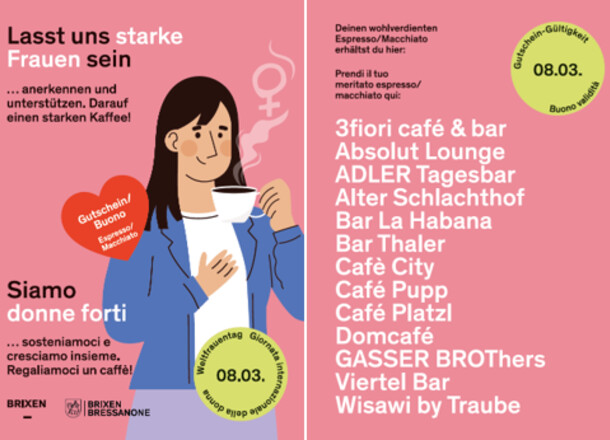 Giornata Internazionale della Donna a Bressanone: un piccolo ma significativo gesto di apprezzamento e riconoscimento