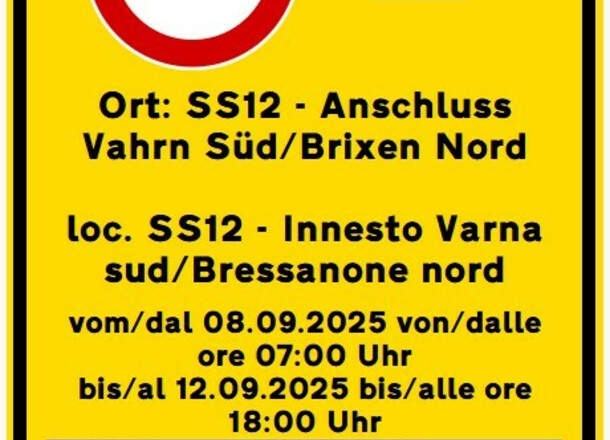 AGGIORNAMENTO! Chiusura stradale al raccordo di Varna – Il Comune informa