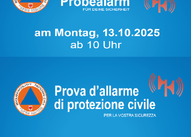 Prova provinciale d’allarme di protezione civile – 13 ottobre 2025